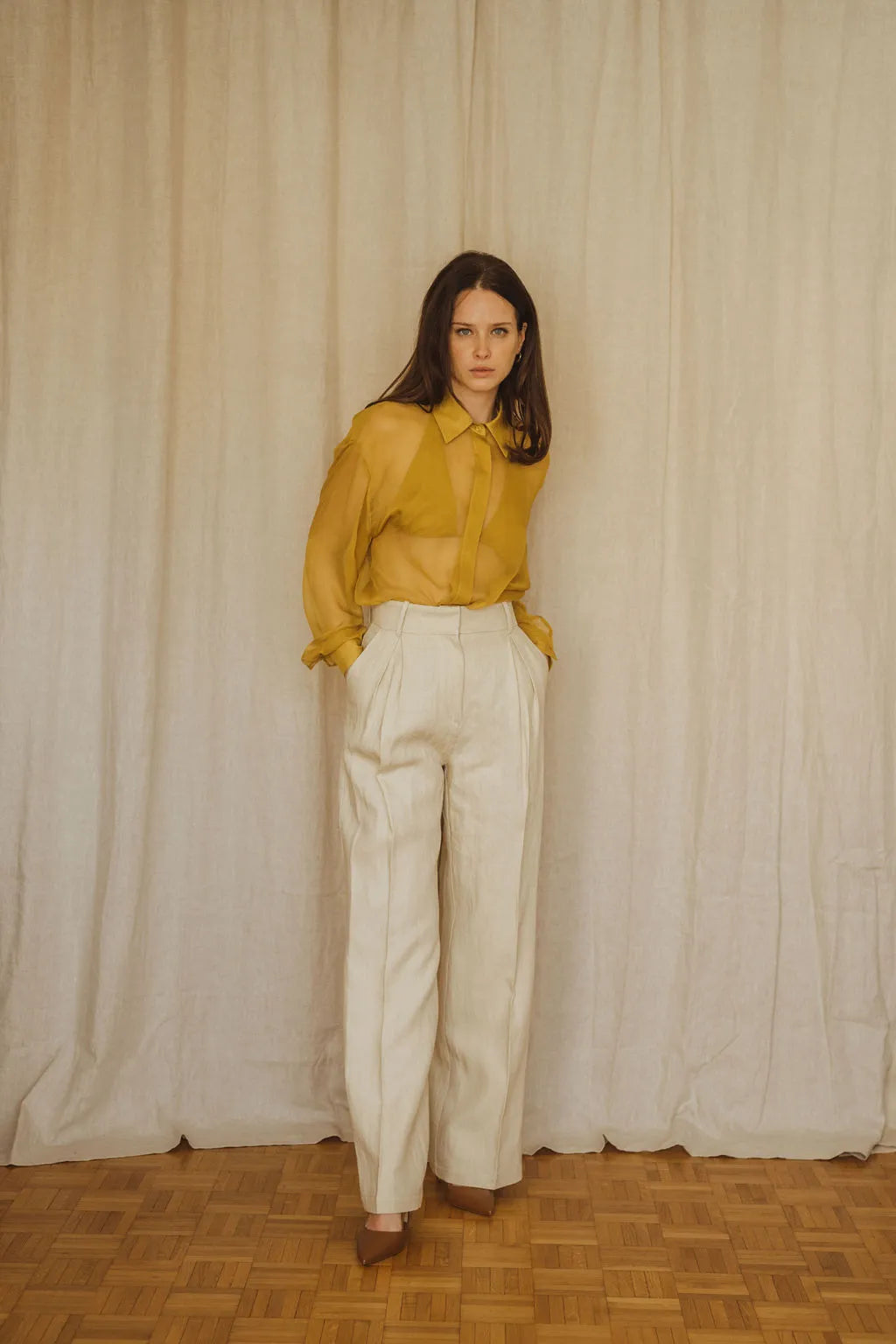 chemise en mousseline de soie pour femme tendances