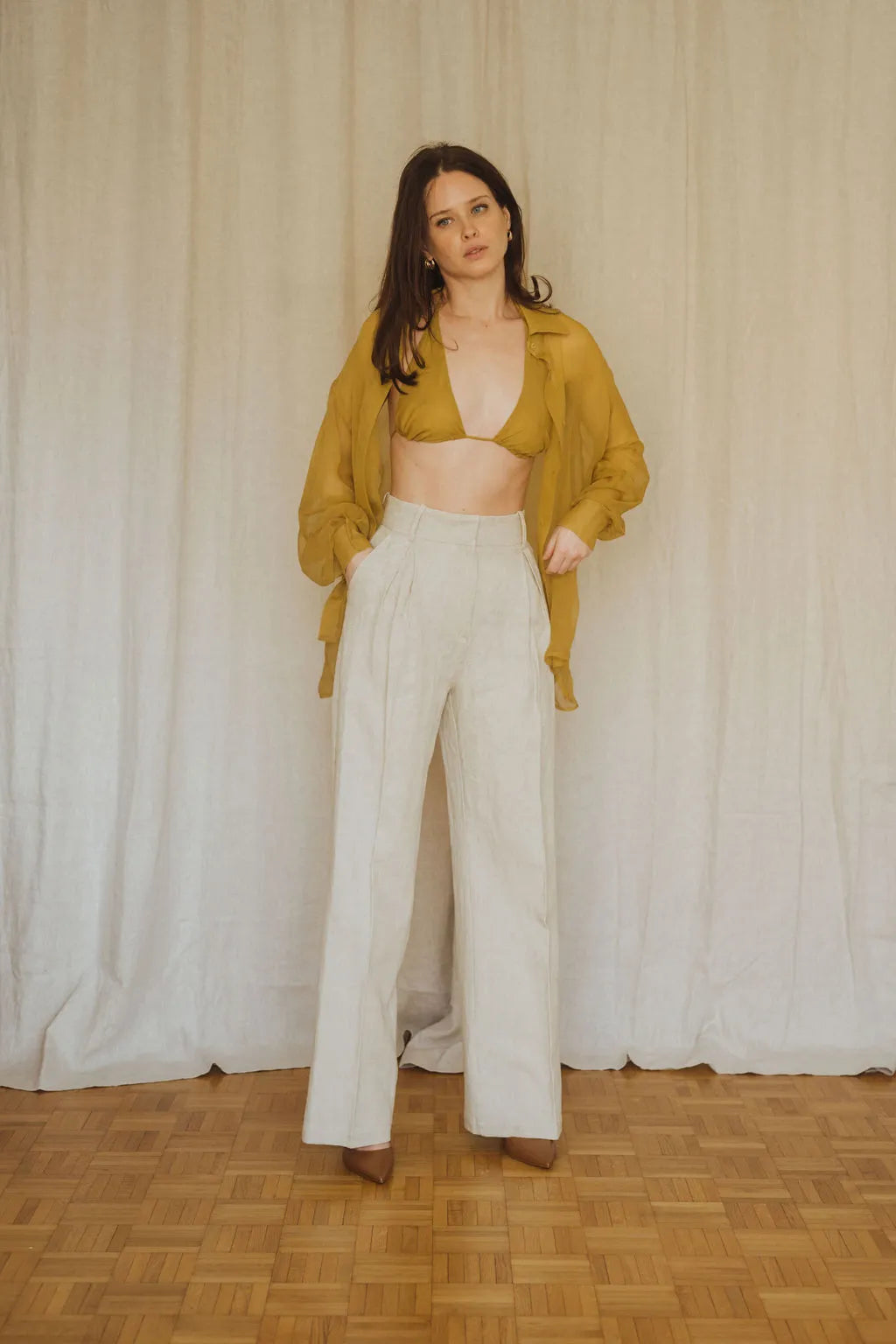 haut en mousseline pour femme 100 % Soie