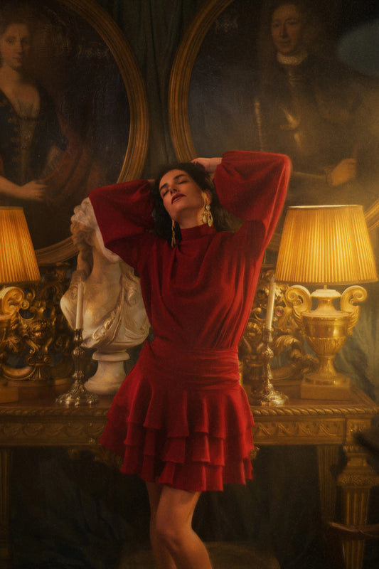 blouse en soie bordeaux